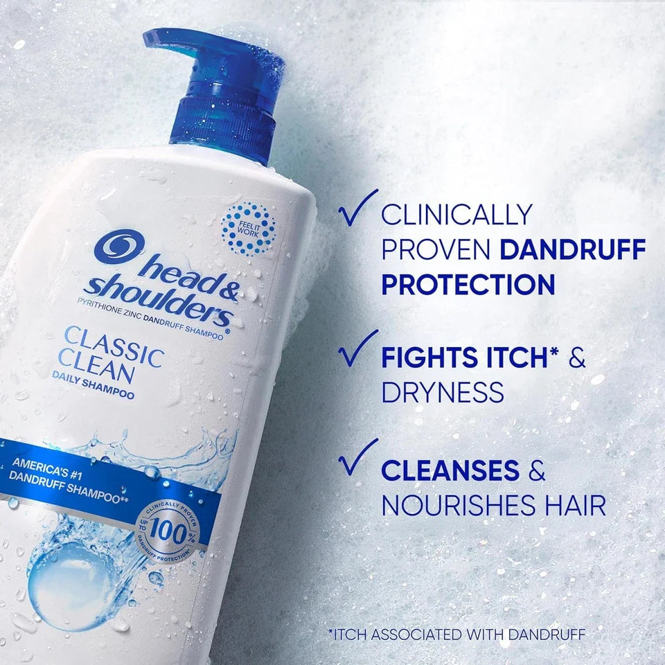 Head & Shoulders Classic Clean Shampoo 32.1 fl oz Twin Pack – Anti-Dandruff Scalp Care Shampoo Duo