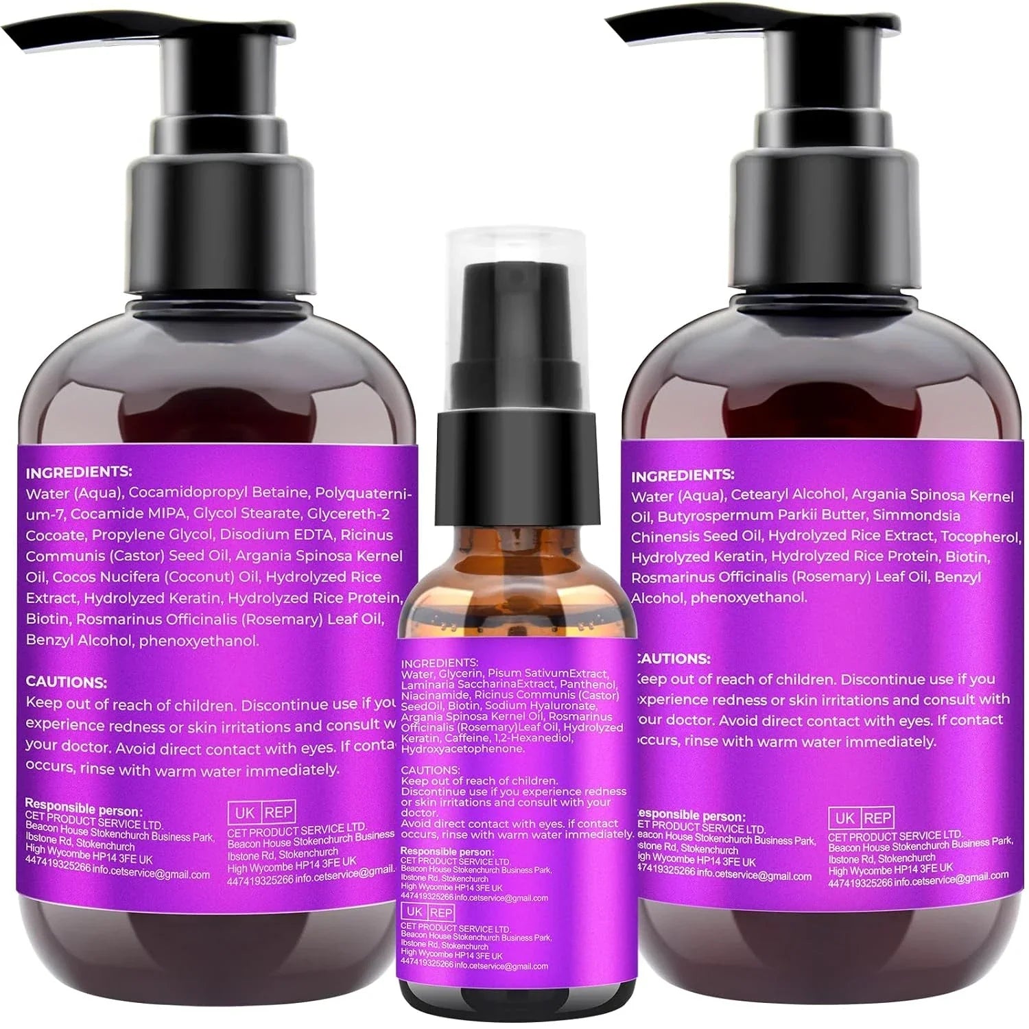 Hair Growth Shampoo & Conditioner Set with Rosemary, Biotin, Argan Oil & Castor Oil – Strengthening Hair Care Duo